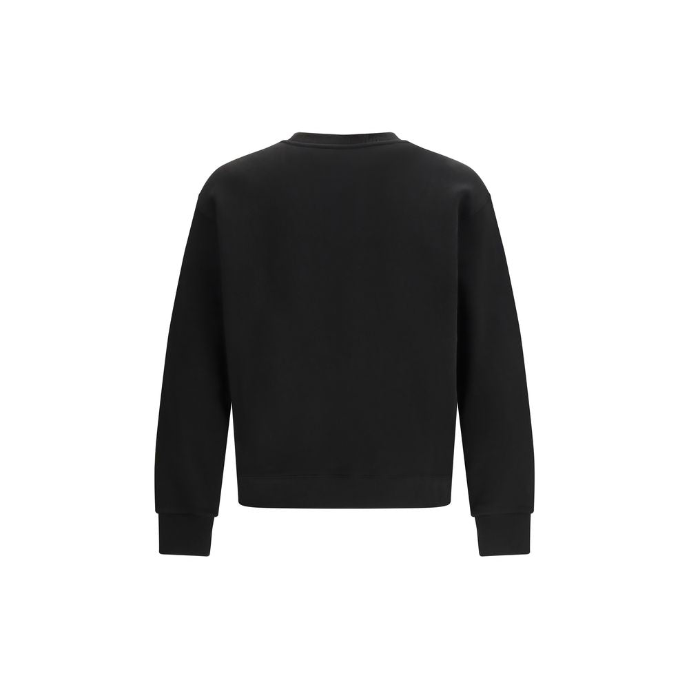 Schwarzes Baumwoll-Sweatshirt mit Boke Heart Stickerei