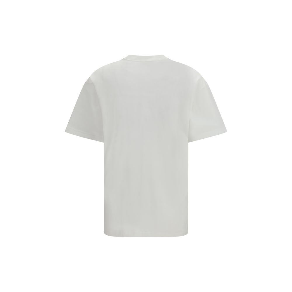 White Cotton T-Shirt with Nastro Web Print by Gucci