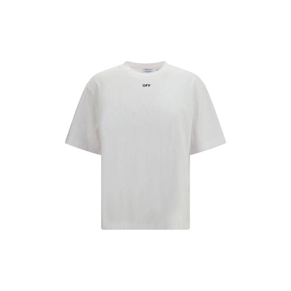 White Cotton T-Shirt with Chain Araldic Arrow Design