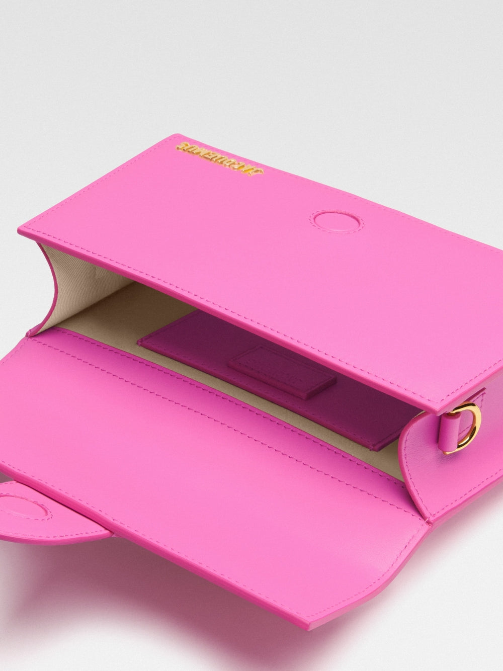Neon Pink Leather Le Grand Bambino Handbag by Jacquemus
