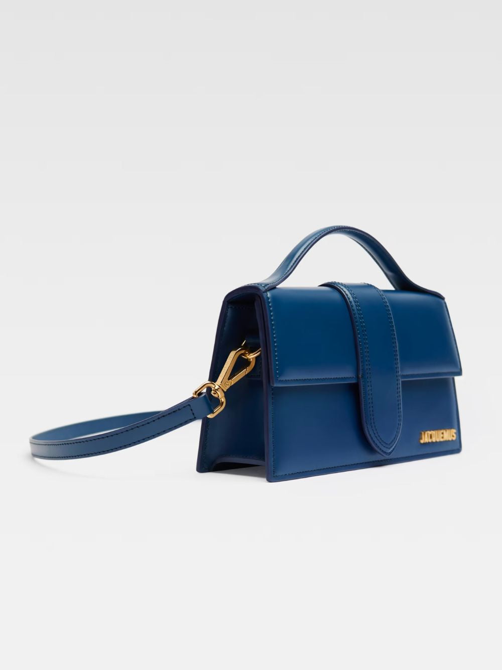 Dark Navy Leather Le Grand Bambino Handbag by Jacquemus