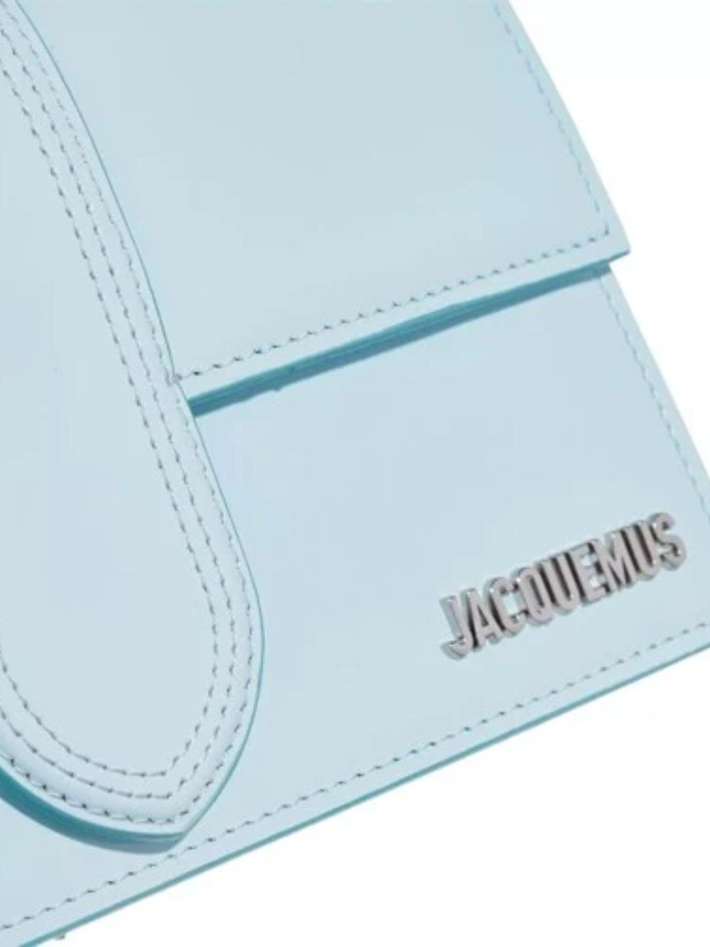 Pale Blue Leather Le Grand Bambino Handbag by Jacquemus