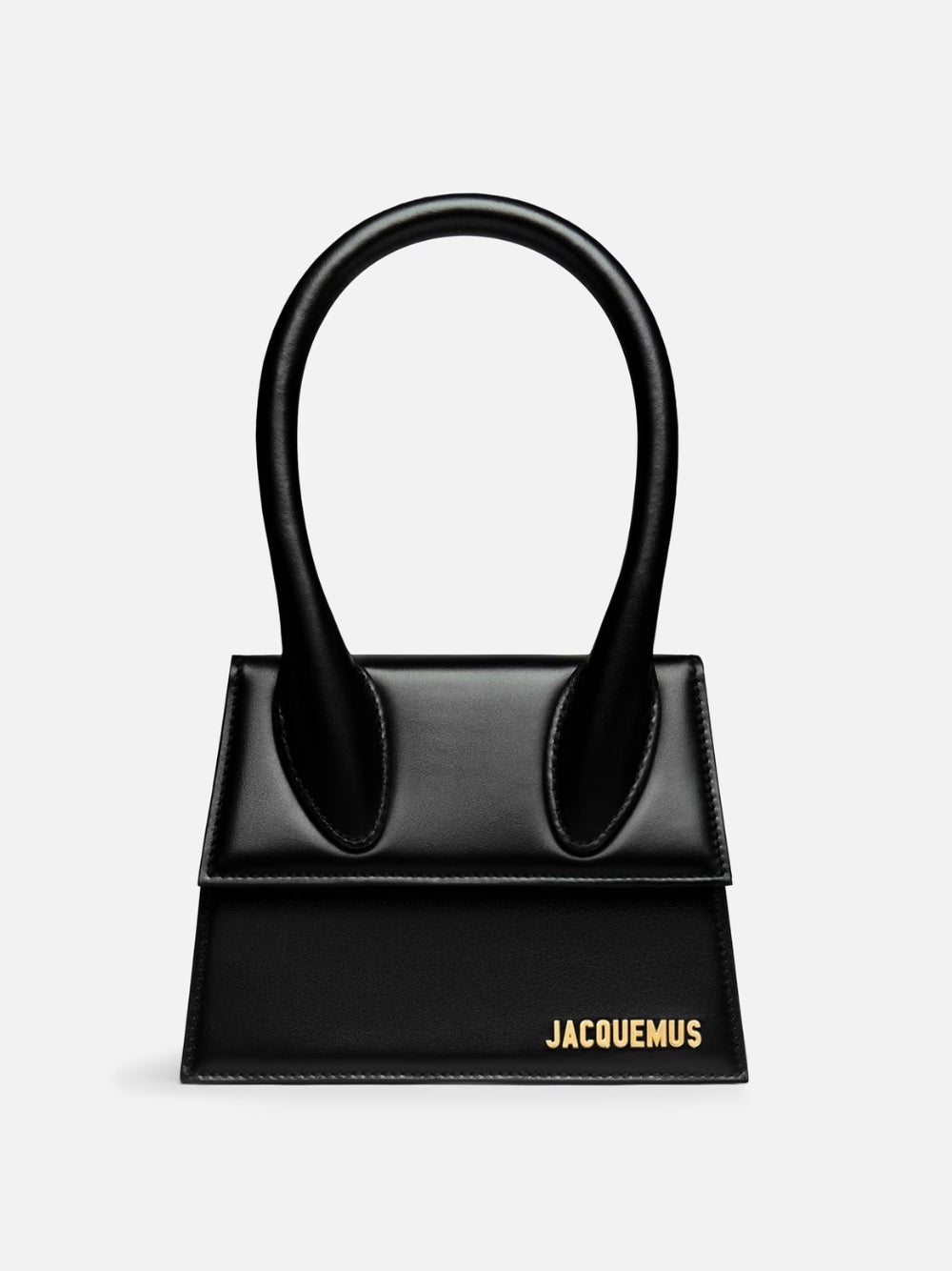 Schwarze Le Chiquito Moyen Tasche aus Leder mit goldfarbener Hardware
