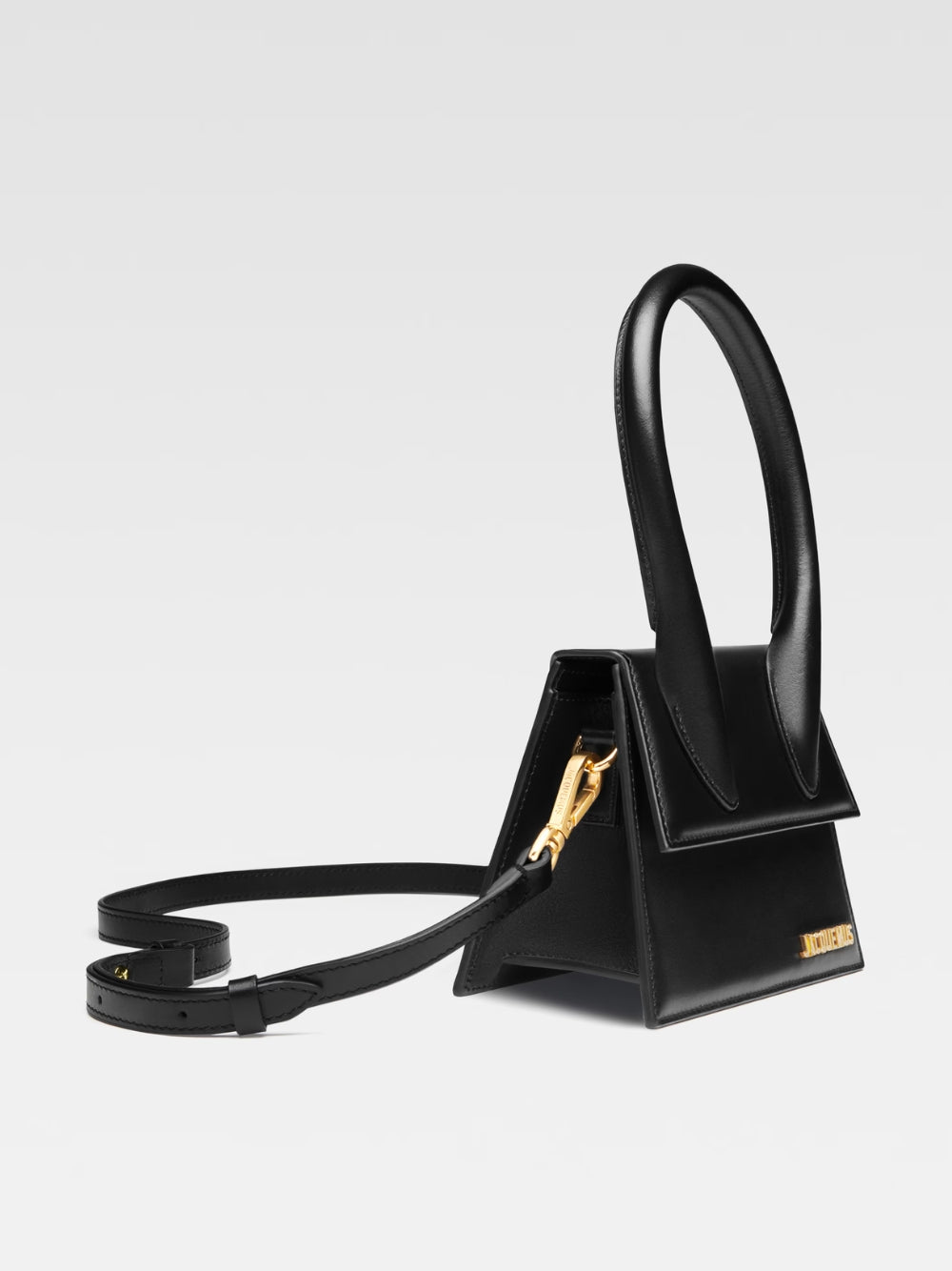 Black Leather Le Chiquito Moyen Bag with Gold Hardware