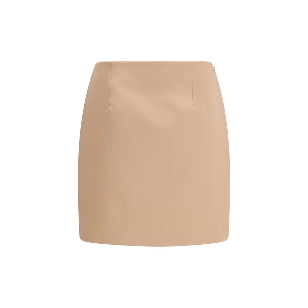 Multicolor Synthetic Satin Mini Skirt with Side Pockets