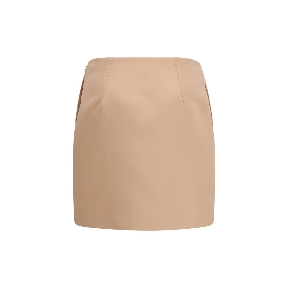 Multicolor Synthetic Satin Mini Skirt with Side Pockets