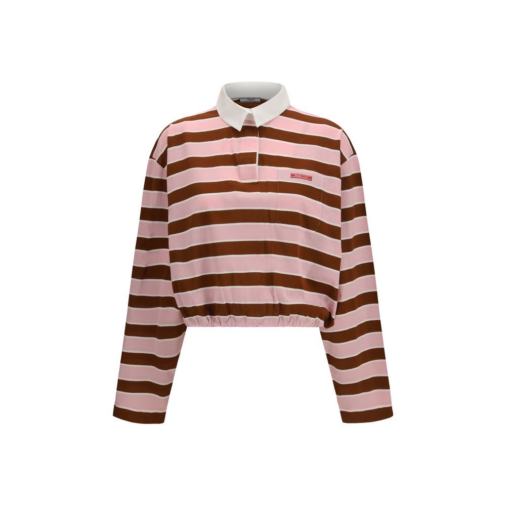 Multicolor Cotton Long-Sleeve T-Shirt with Stripe Print