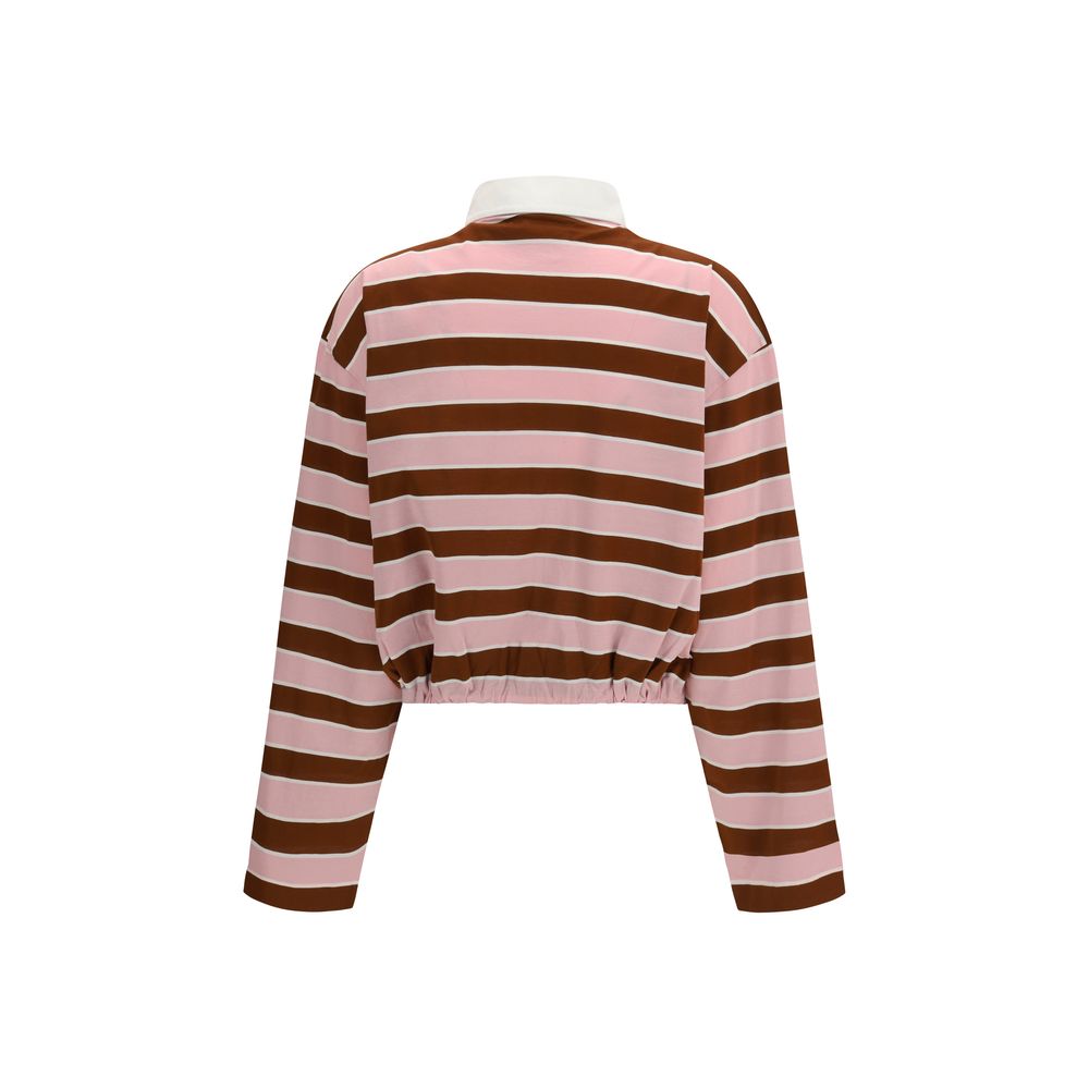 Multicolor Cotton Long-Sleeve T-Shirt with Stripe Print