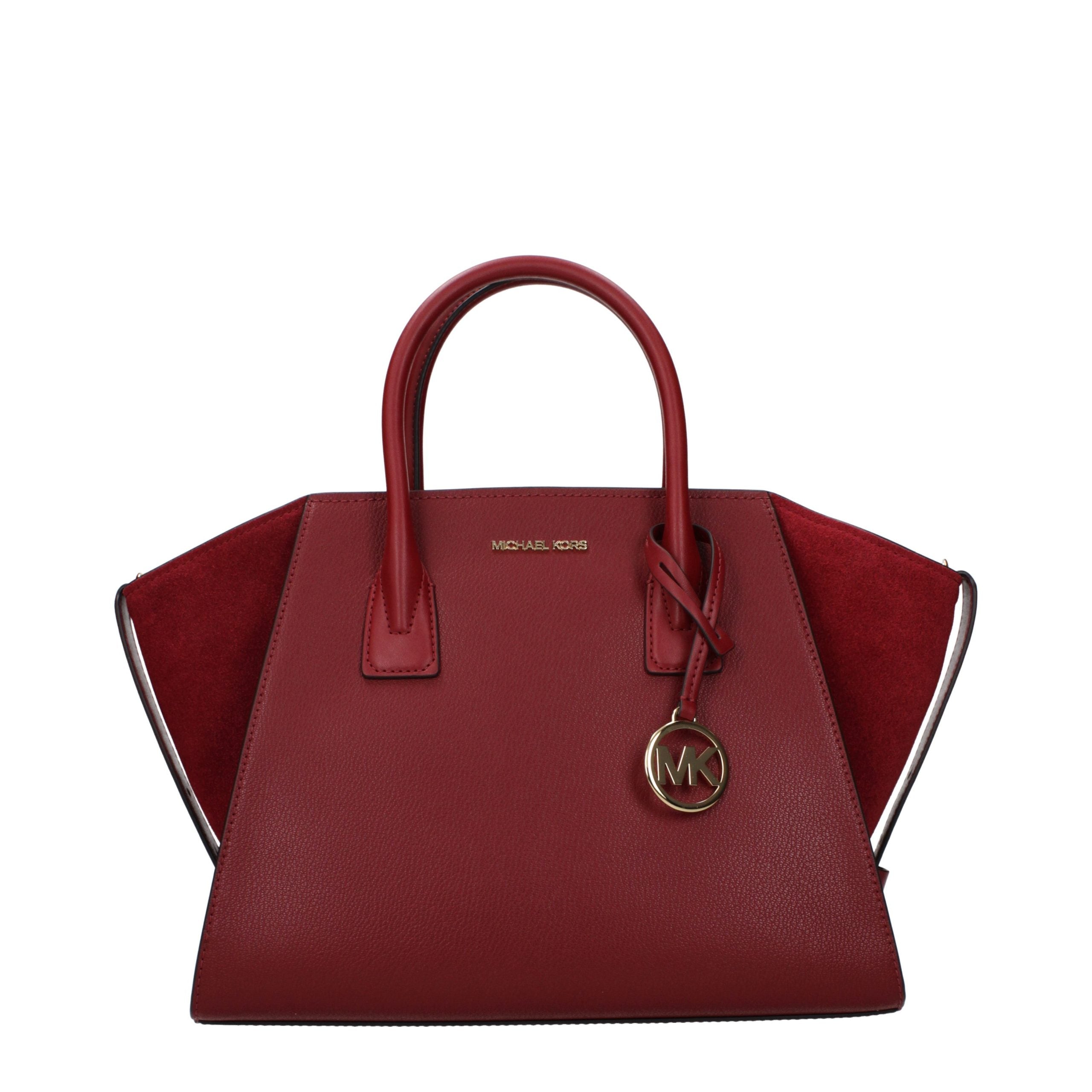 Red Leather Handbag with Adjustable Straps by Michael Kors