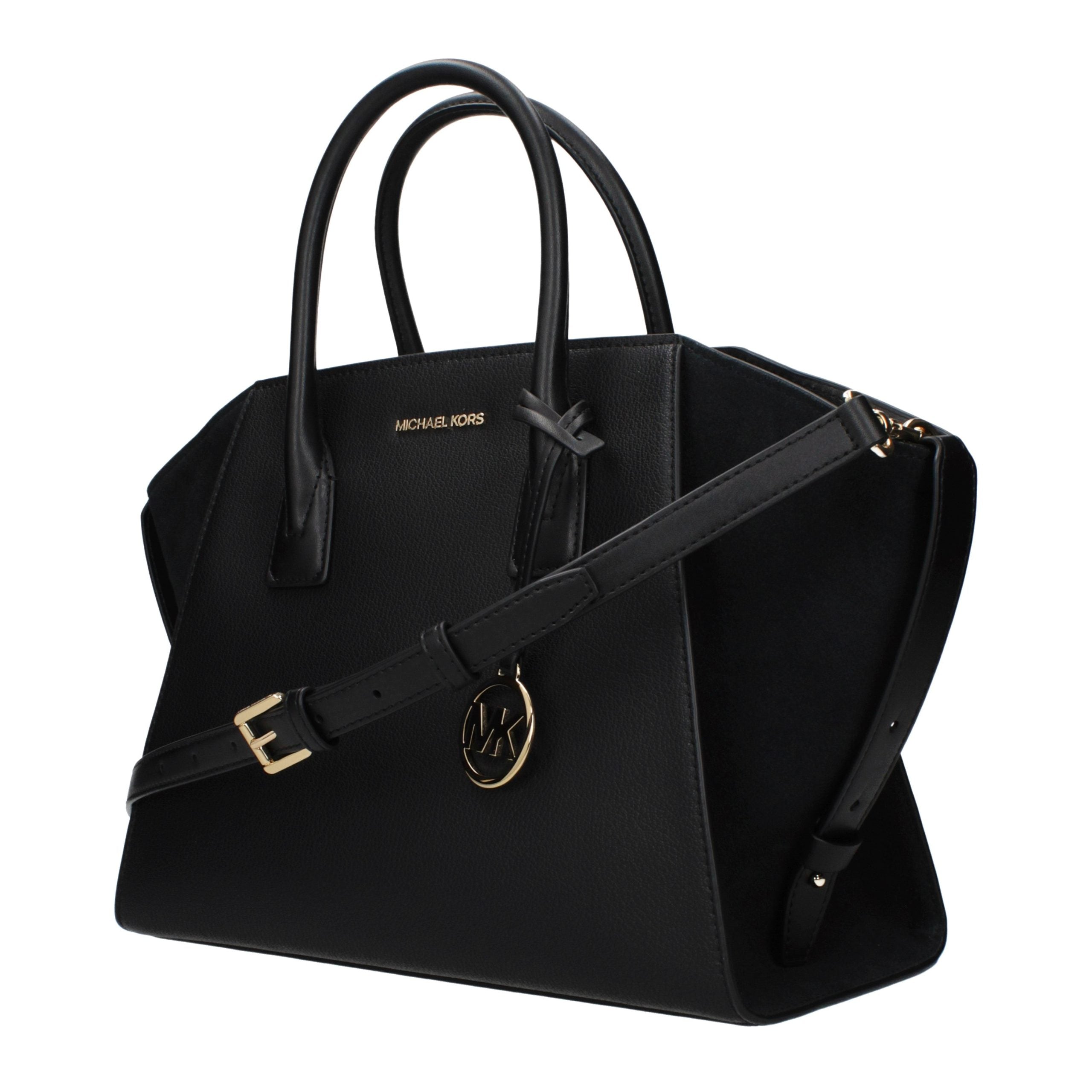 Schwarze Lederhandtasche mit verstellbaren Riemen von Michael Kors