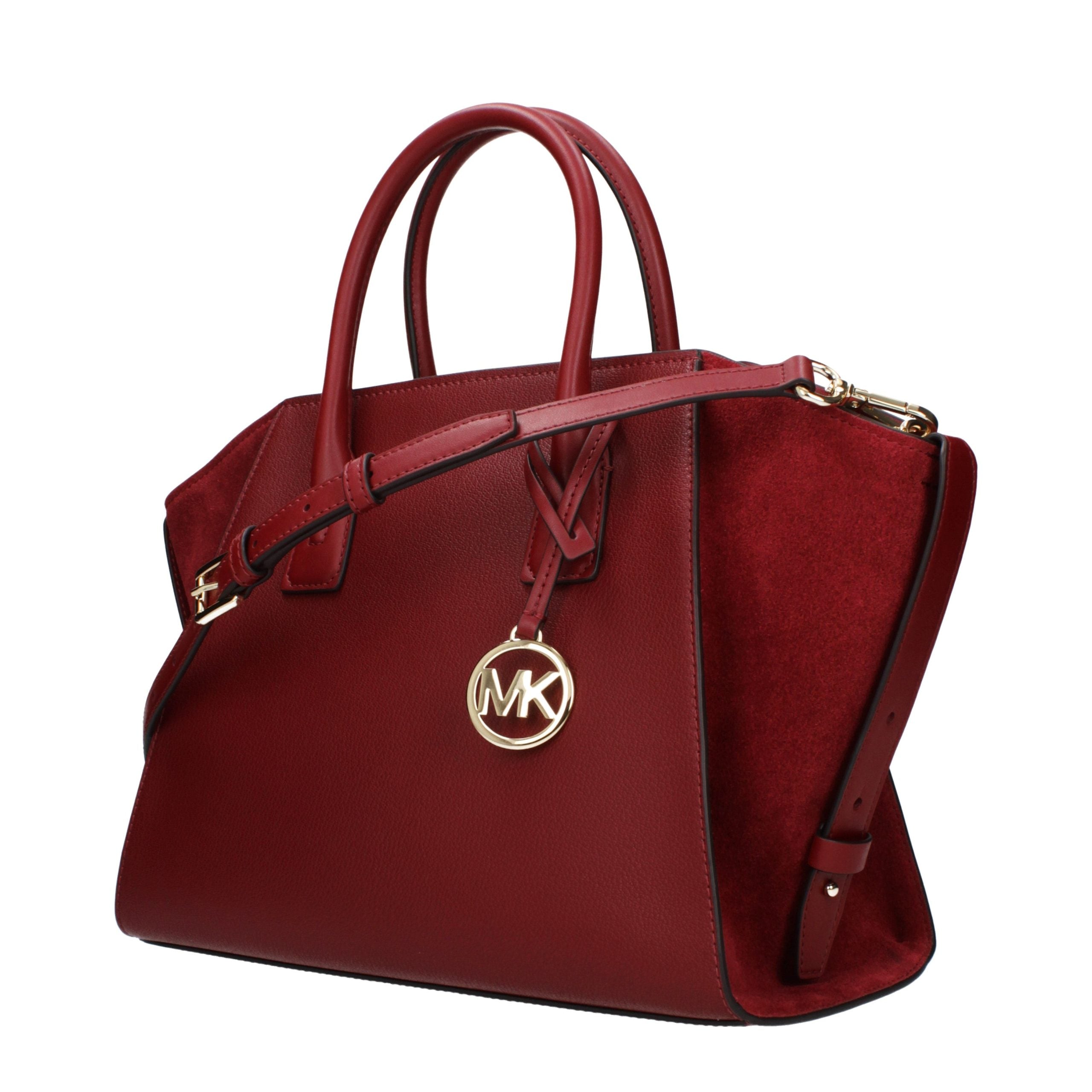 Red Leather Handbag with Adjustable Straps by Michael Kors
