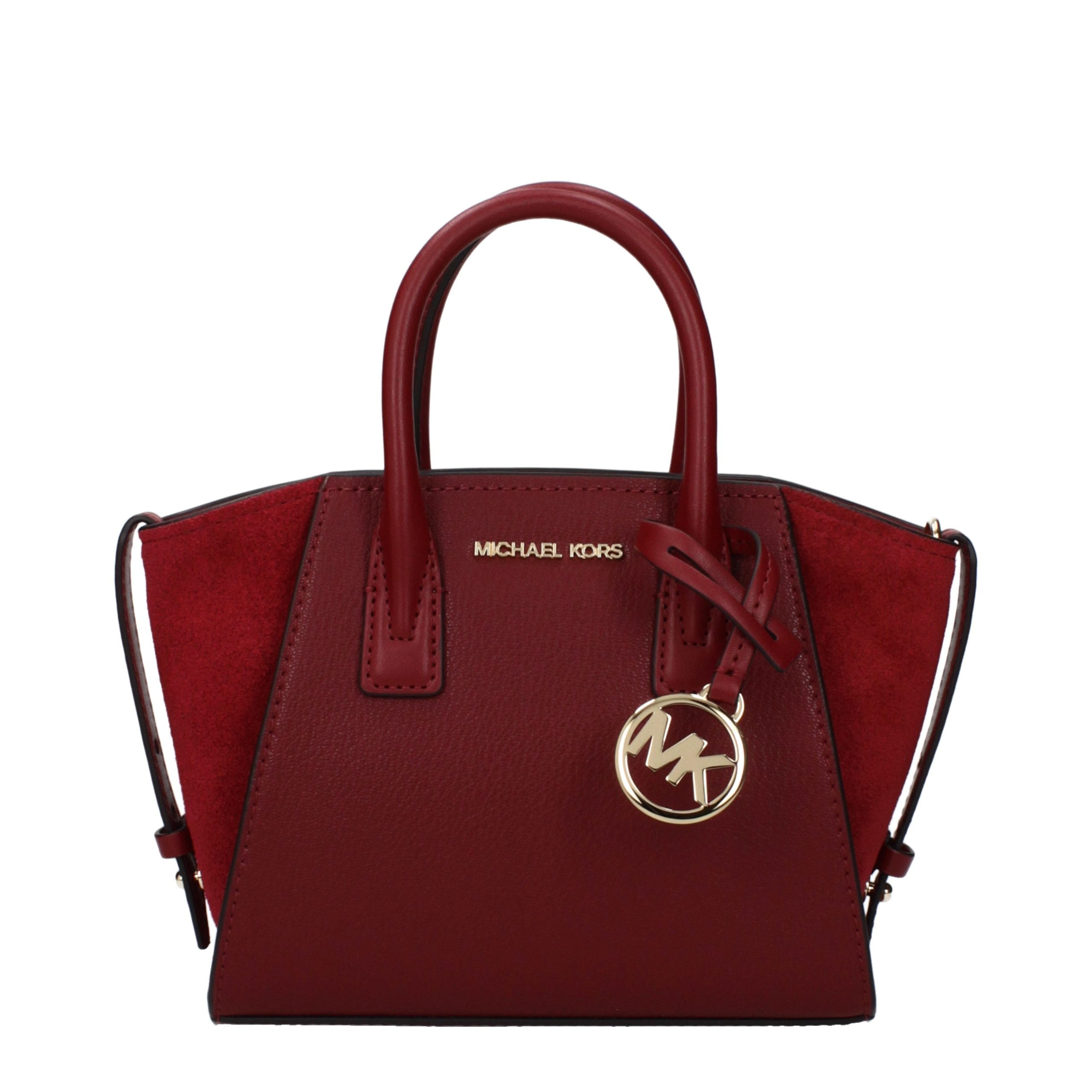 Red Leather Handbag with Adjustable Straps by Michael Kors