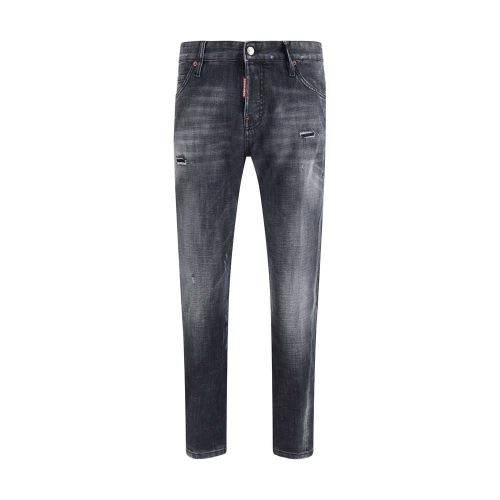 Schwarze Dsquared2 Slim Fit Jeans aus Baumwolle