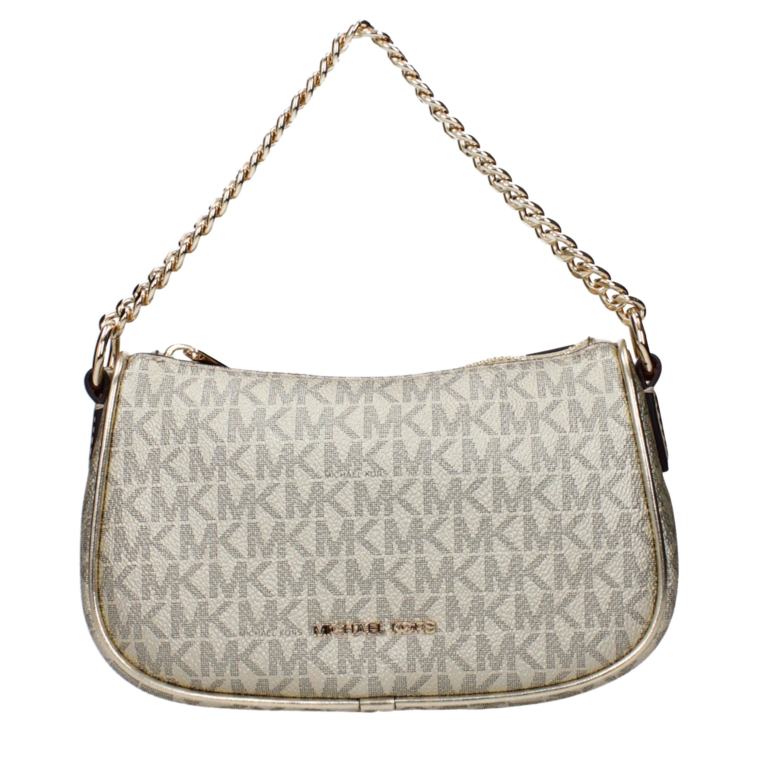 Gold Synthetic Handbag with Adjustable Shoulder Strap