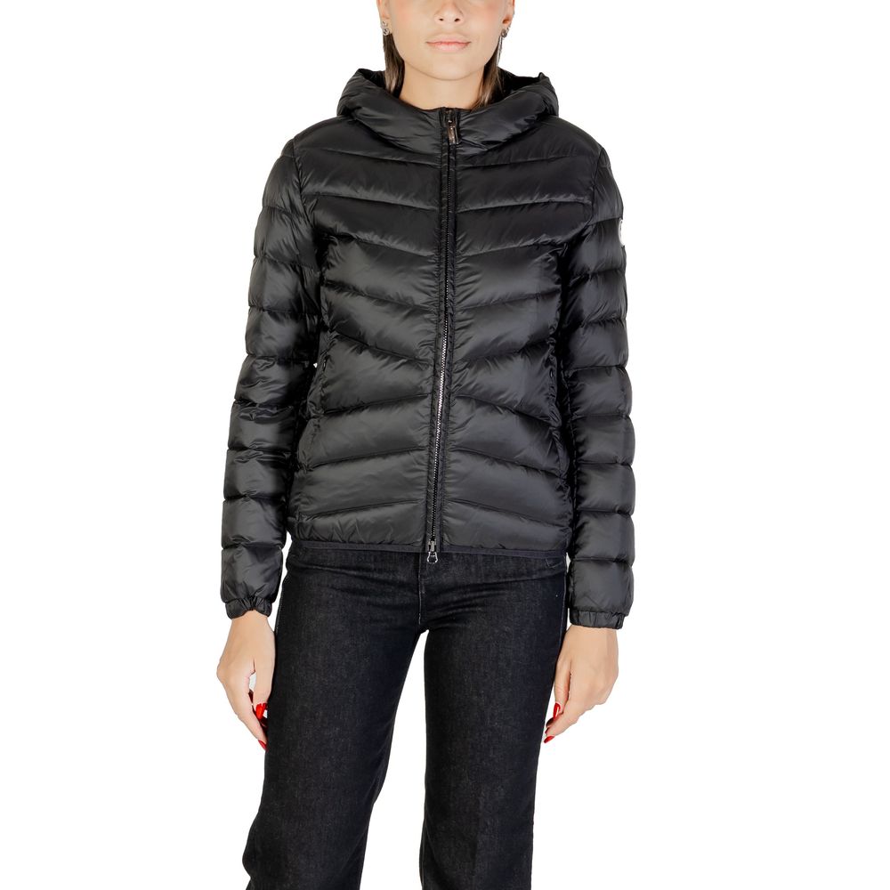 Schwarze Steppjacke mit Kapuze