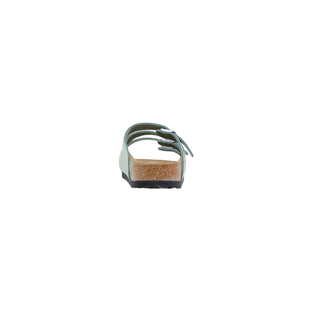 Green Leather Sandals with Adjustable Straps