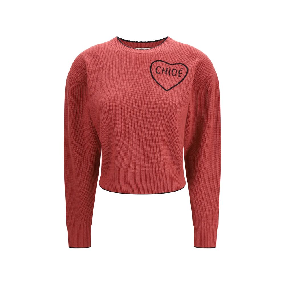 Multicolor Wool Cashmere Cropped Sweatshirt by Chloé