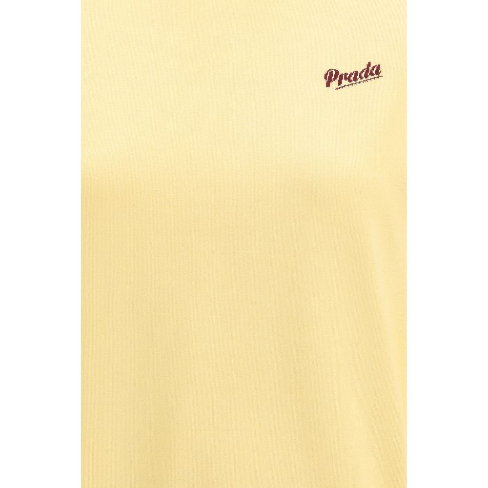 Bicolor Silk Crewneck Sweatshirt with Embroidered Logo
