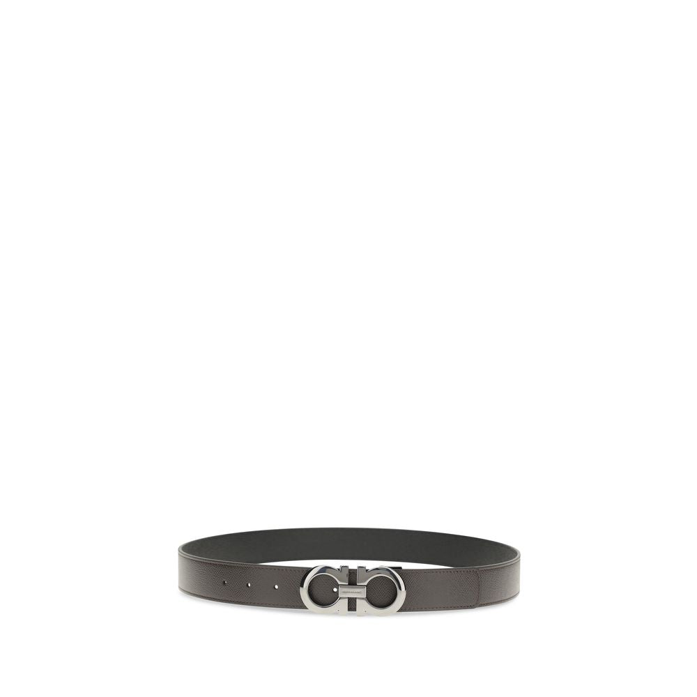 Wende-Gürtel aus braunem Leder mit Gancini-Schnalle