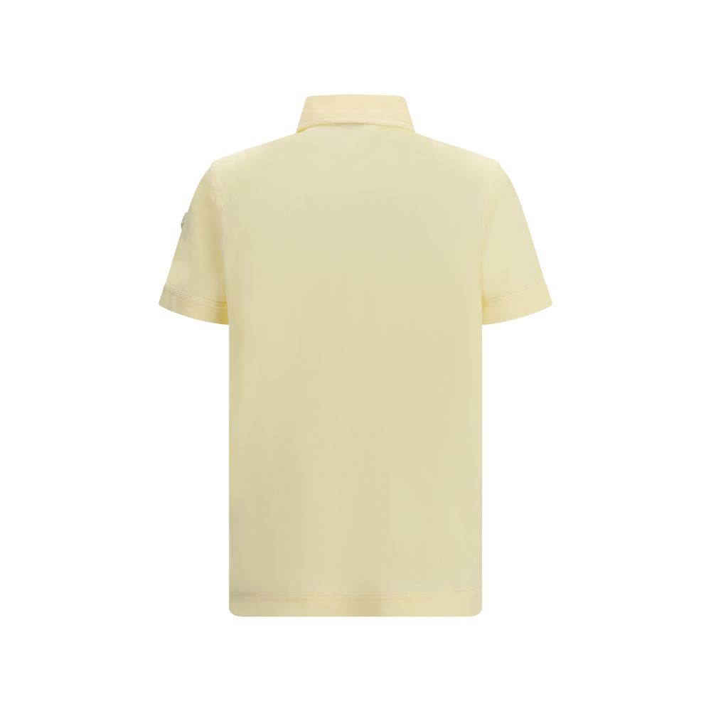 Bicolor Cotton Polo Shirt with Leather Logo