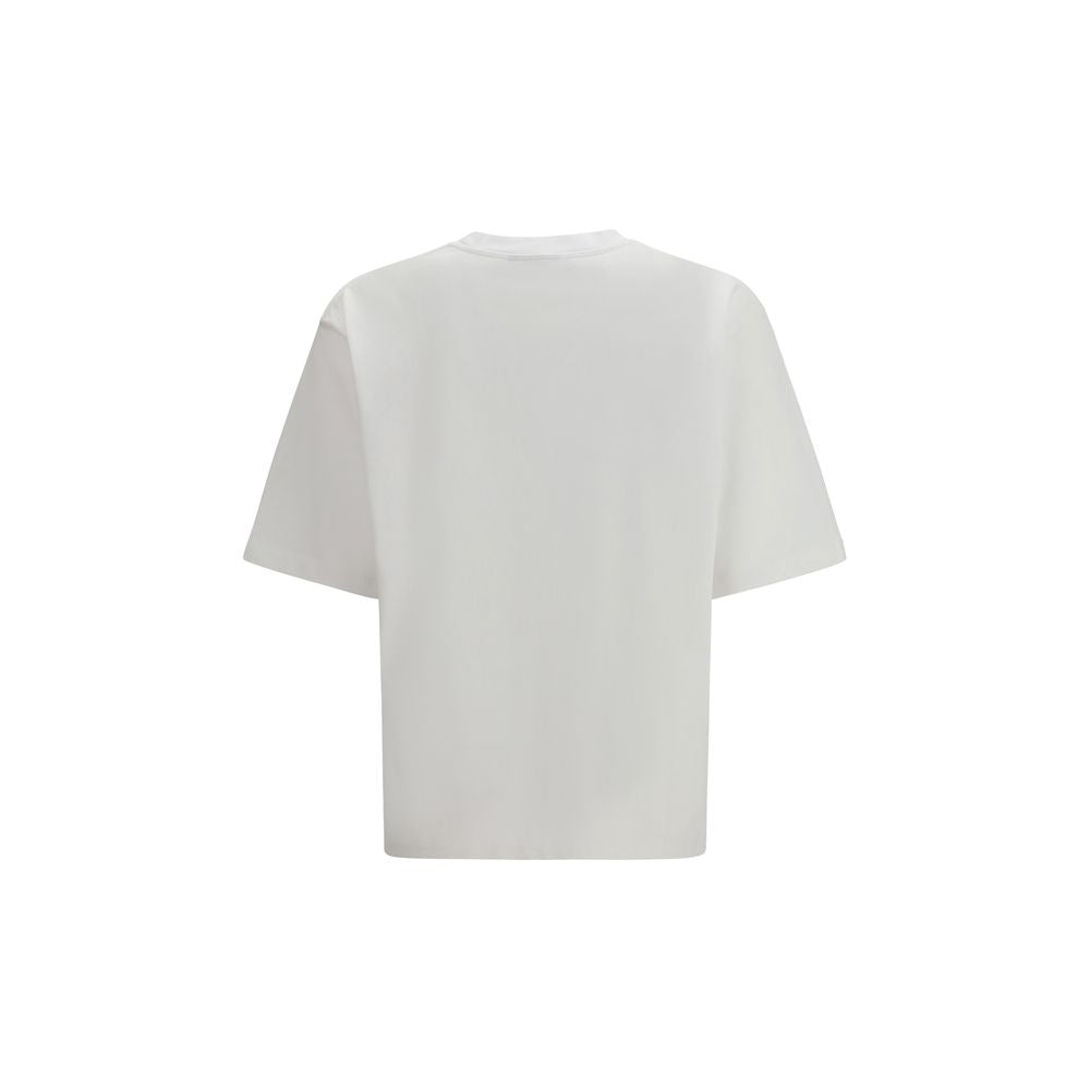 White Cotton T-Shirt with Logo Print by Dsquared2