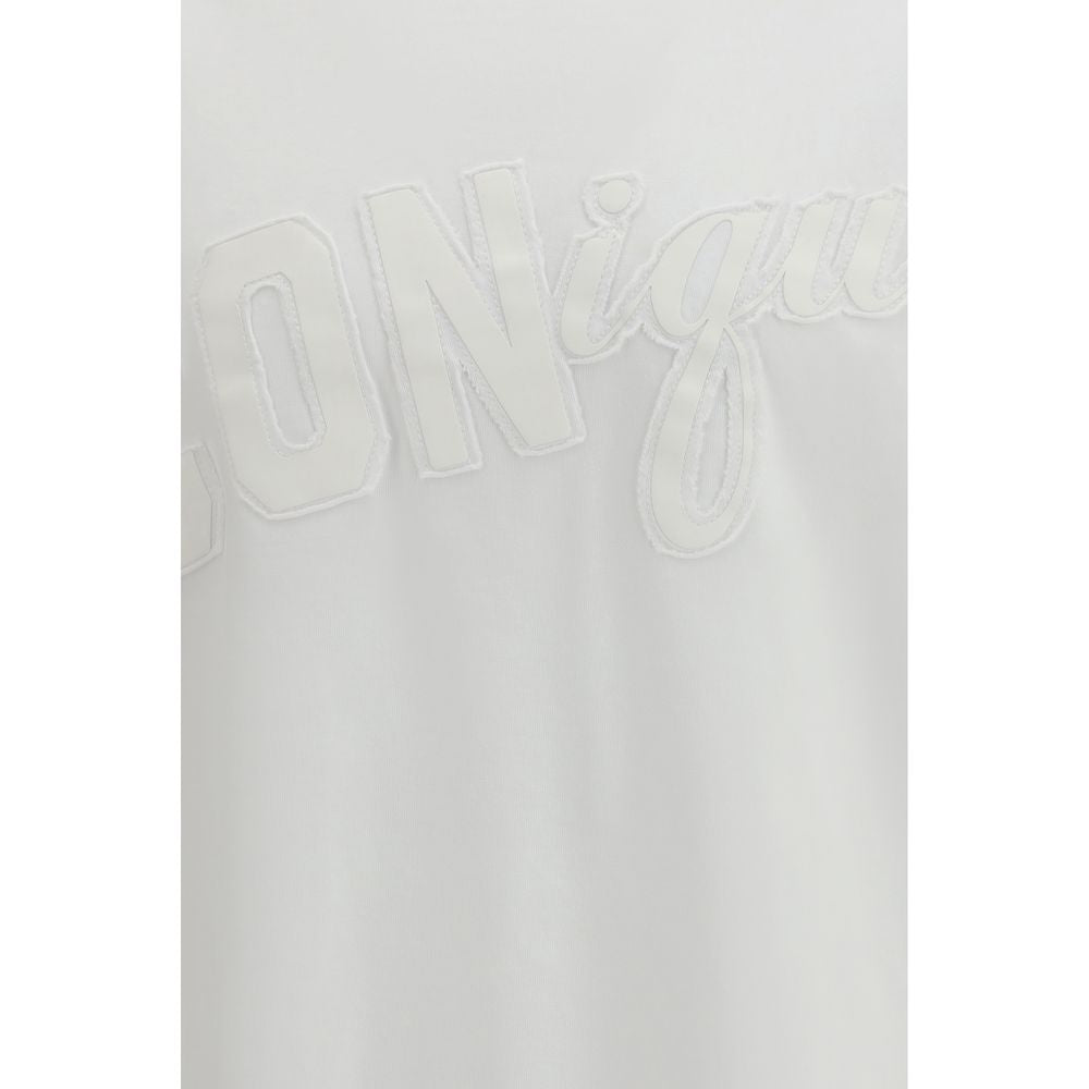 White Cotton T-Shirt with Logo Print by Dsquared2