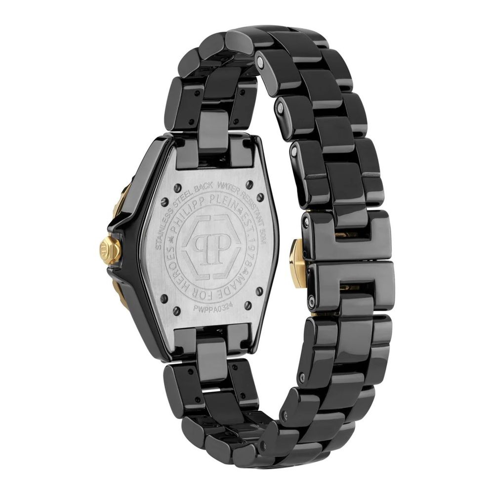 Schwarze Armbanduhr aus Synthetik mit Chronometer
