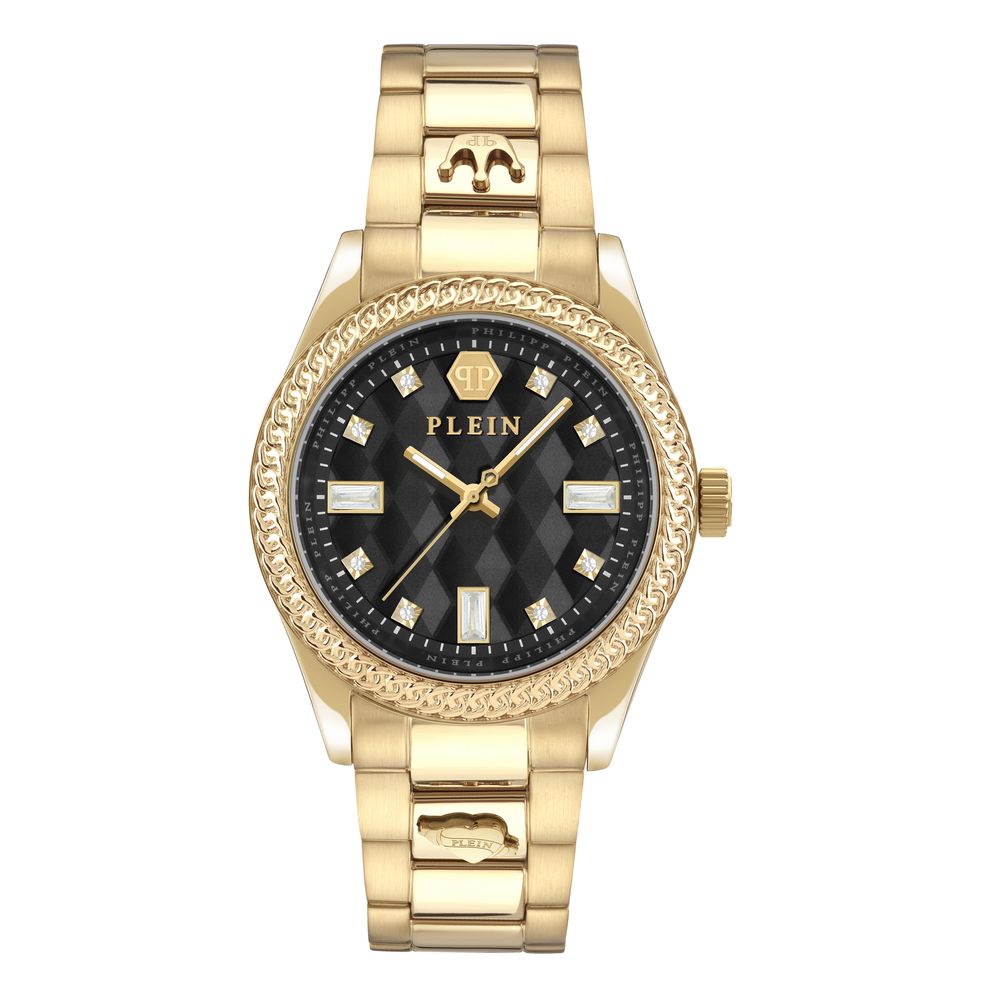 Gold Dress Watch with Black Dial