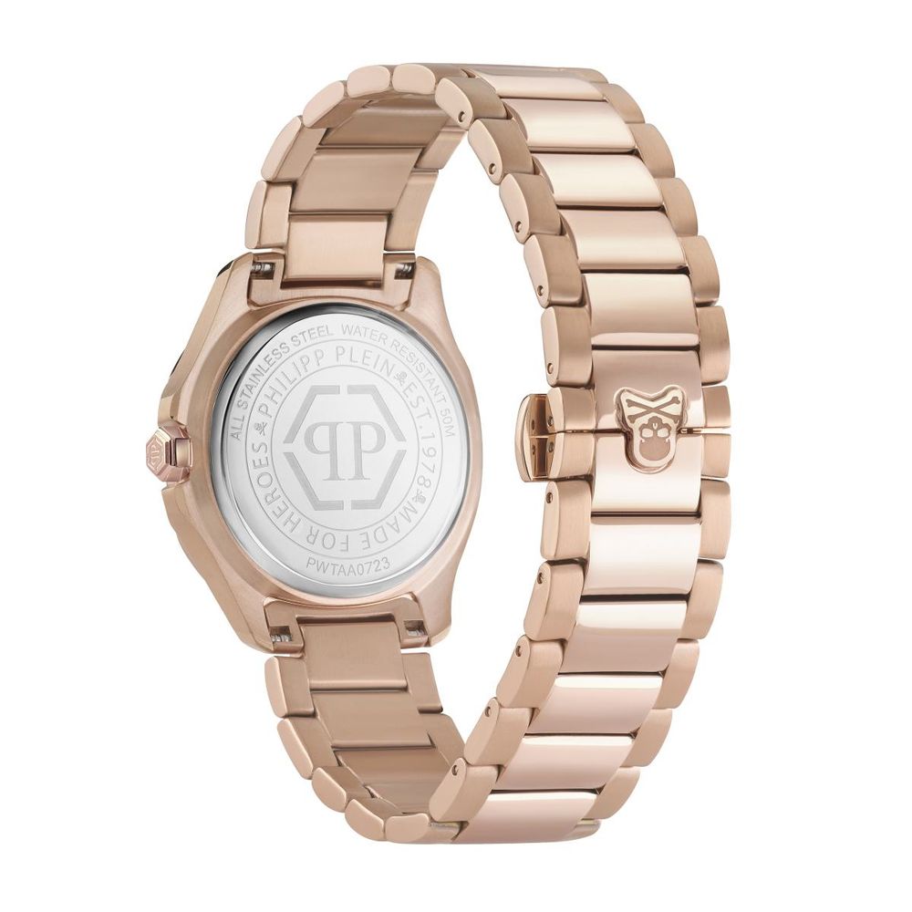 Pink Dress Watch with Synthetic Bracelet and Octagon Chronometer