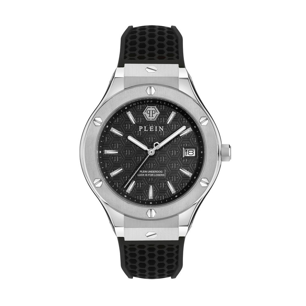 Schwarze Sportuhr aus Synthetik mit Silikonarmband