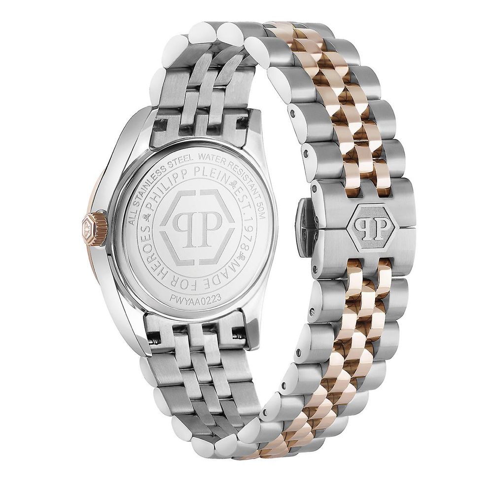 Multicolor Stainless Steel Dress Watch with GMT Function