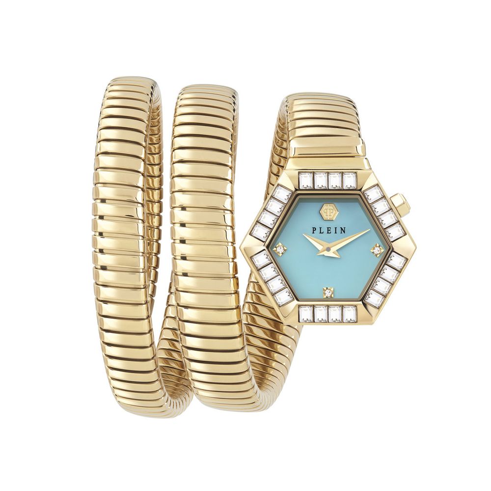 Gold Dress Watch with Blue Dial