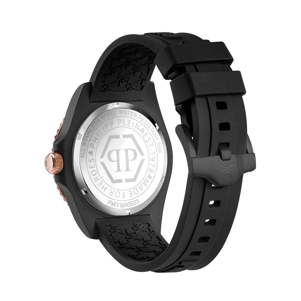 Schwarze synthetische Sportuhr mit Silikonarmband