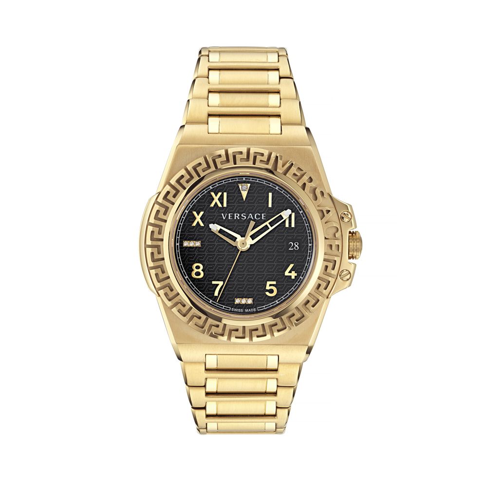 Gold Dress Watch with Black Dial