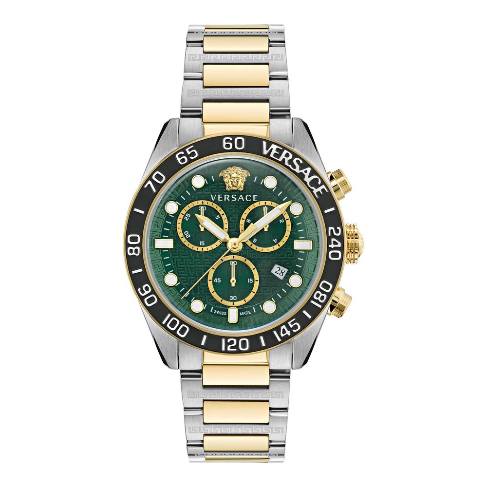 Gray Dress Watch with Green Dial Sapphire Glass