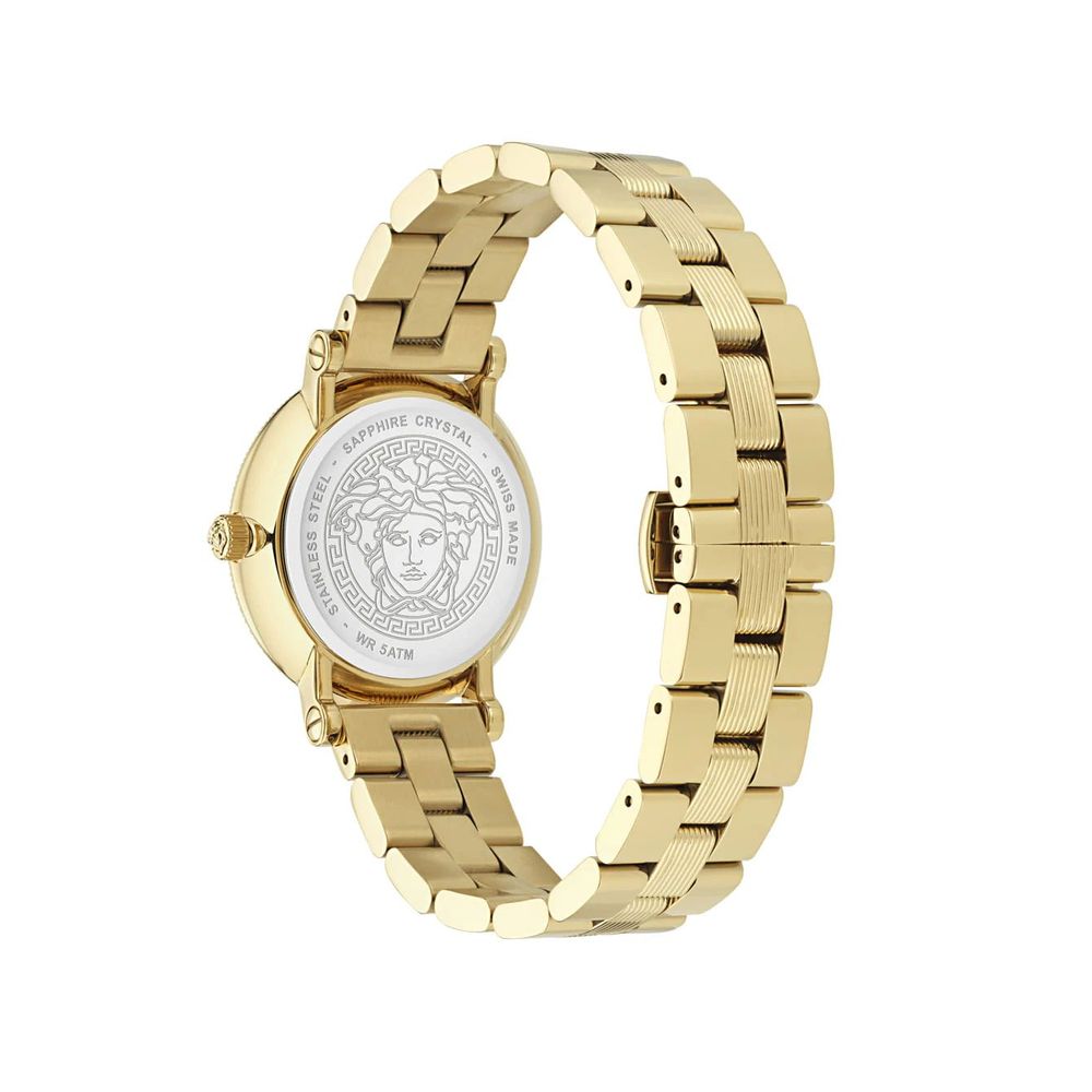 Gold Dress Watch with Black Dial and Sapphire Glass