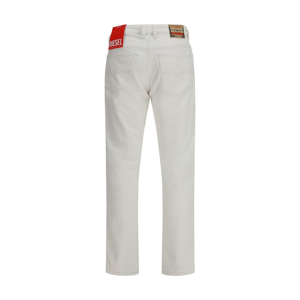 White Cotton Slim Fit Jeans by Diesel