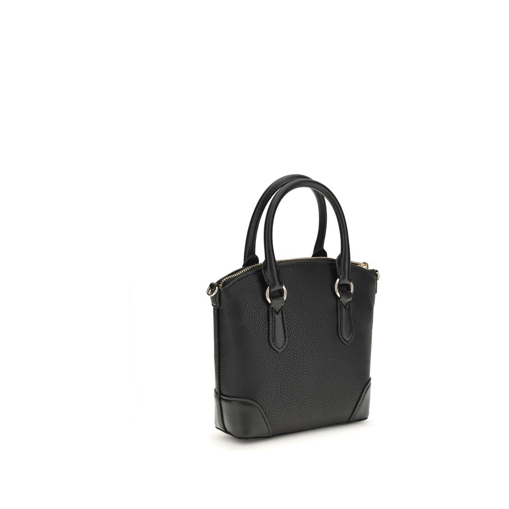 Black Leather Handbag with Signature Logo by Michael Kors
