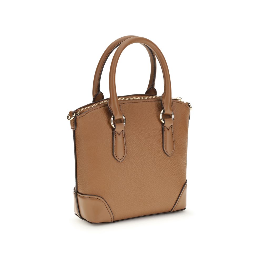 Beige Leather Handbag with Signature Logo by Michael Kors