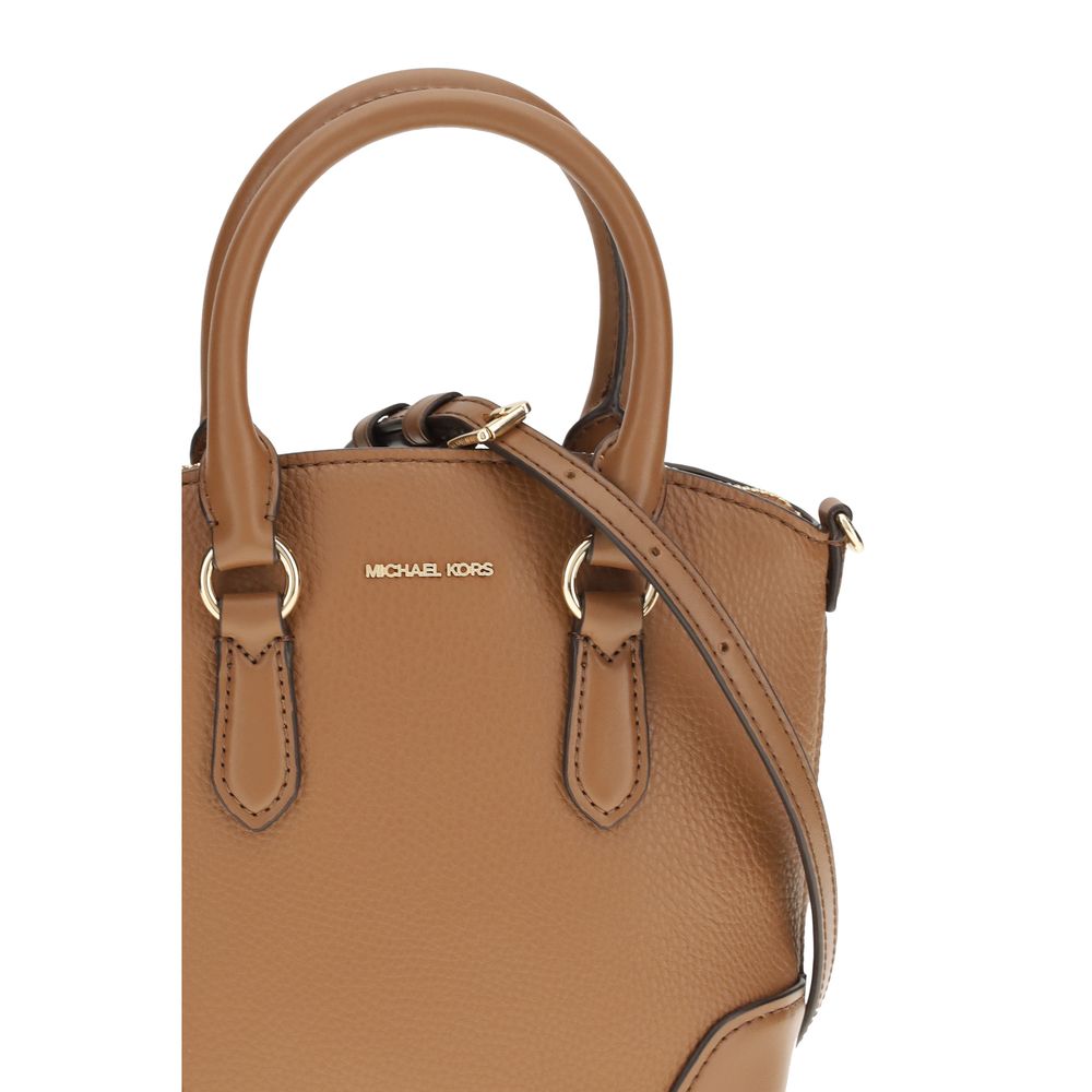 Beige Leather Handbag with Signature Logo by Michael Kors