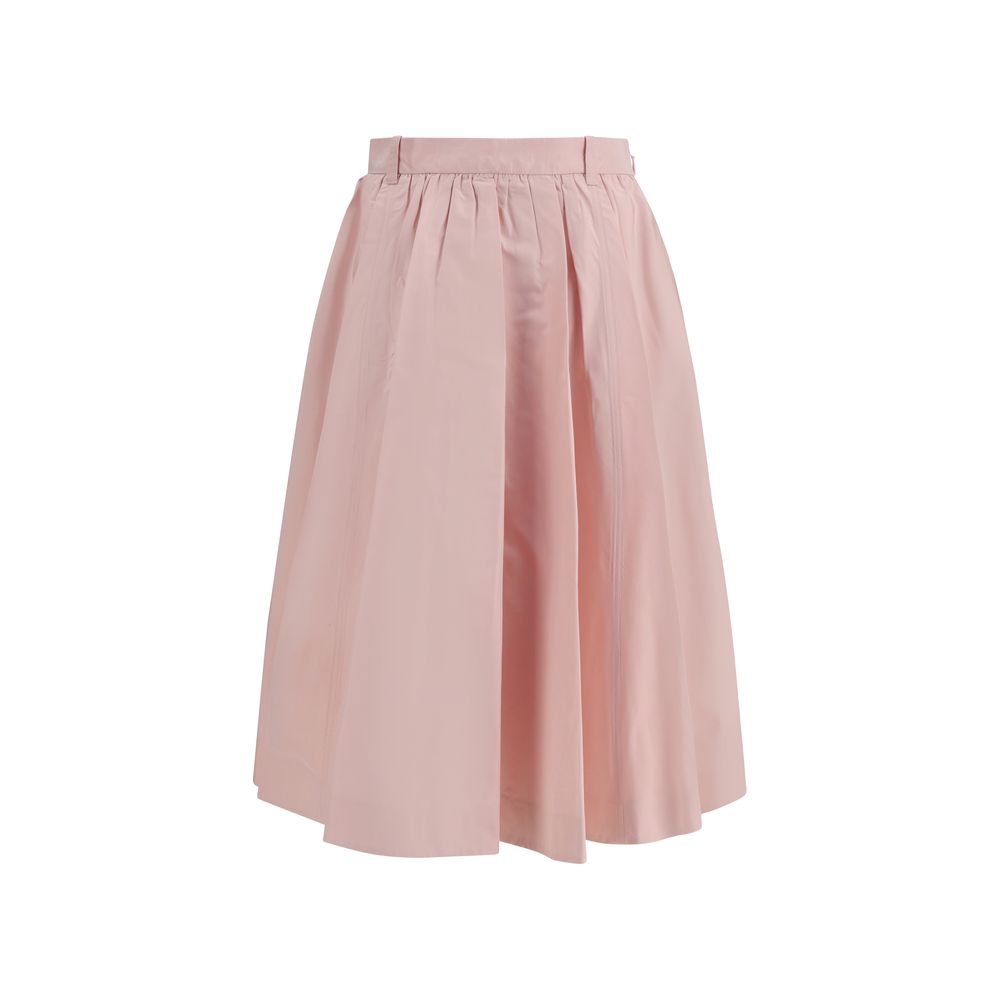 Multicolor Silk Long Skirt with Pleats