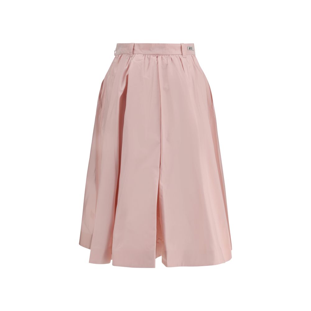 Multicolor Silk Long Skirt with Pleats