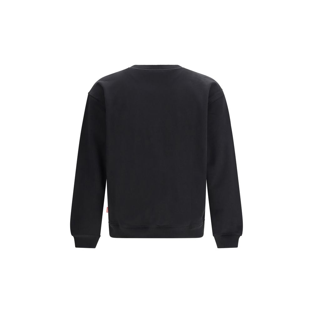 Schwarzes Baumwoll-Sweatshirt mit Logo-Schriftzug von Diesel