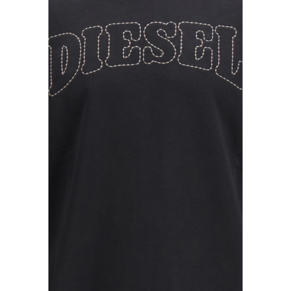 Black Cotton Sweatshirt by Diesel with Logo Lettering