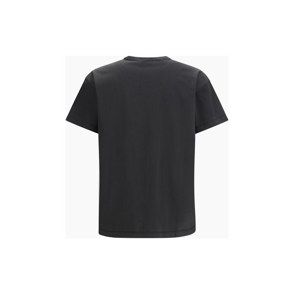 Black Cotton T-Shirt with Subtle Logo Detail