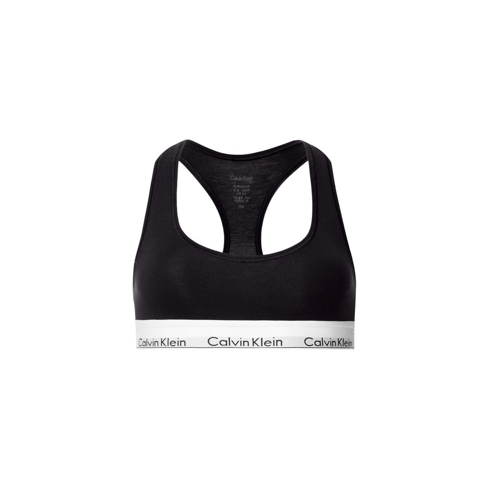 Schwarzer Calvin Klein Baumwoll-BH mit Logo-Band