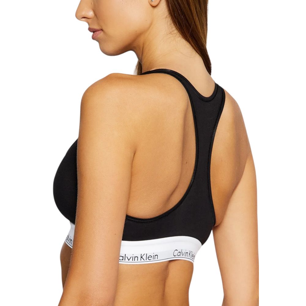 Black Cotton Calvin Klein Bra with Logo Band