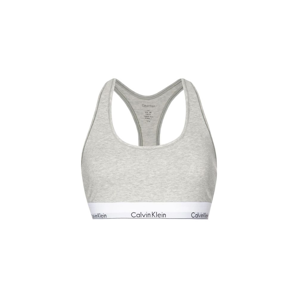 Gray Cotton Calvin Klein Bra with Logo Band