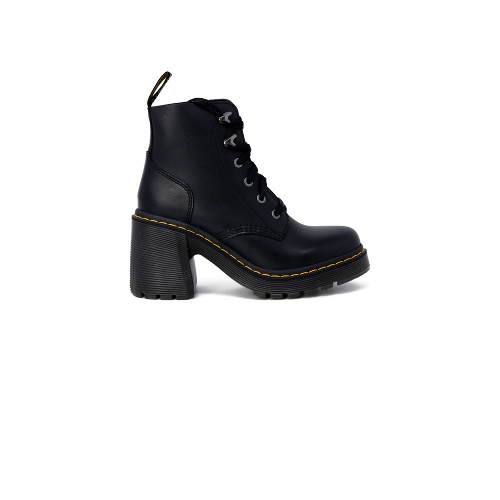 Schwarze Leder-Stiefeletten mit 3,5 cm Absatz