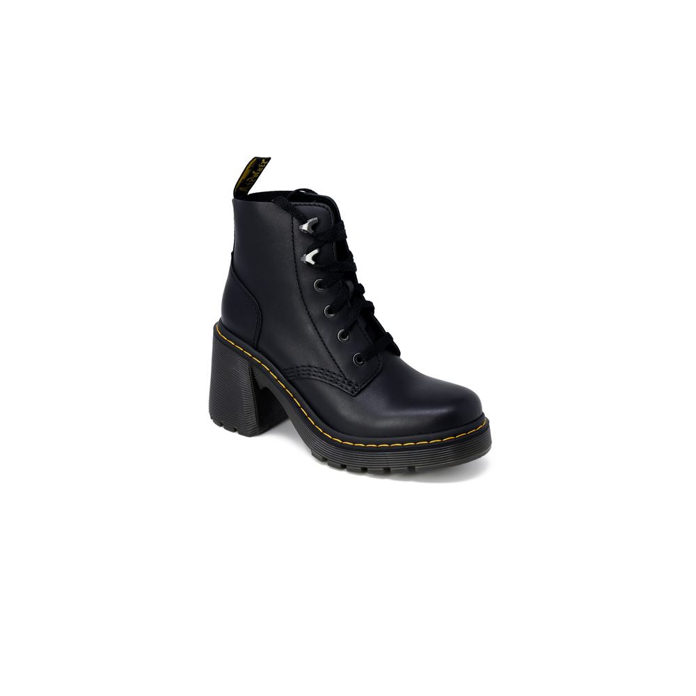 Schwarze Leder-Stiefeletten mit 3,5 cm Absatz